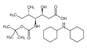 N-cyclohexylcyclohexanamine,(3S,4S)-3-hydroxy-5-methyl-4-[(2-methylpropan-2-yl)oxycarbonylamino]heptanoic acid 204199-26-8