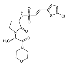 (E)-2-(5-chlorothien-2-yl)-N-{(3S)-1-[(1S)-1-methyl-2-morpholin-4-yl-2-oxoethyl]-2-oxopyrrolidin-3-yl}ethenesulfonamide 478644-12-1