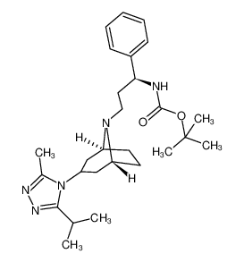 N-叔丁氧羰基-(1S)-3-[3-(3-异丙基-5-甲基-4H-1,2,4-三唑-4-基)-外-8-氮杂双环[3.2.1]辛-8-基]-1-苯基-1-丙胺