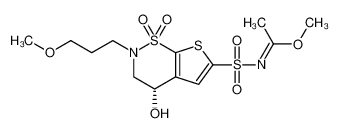 methyl N-[[(4S)-4-hydroxy-2-(3-methoxypropyl)-1,1-dioxo-3,4-dihydrothieno[3,2-e]thiazin-6-yl]sulfonyl]ethanimidate