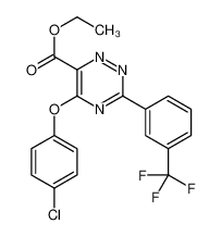 ethyl 5-(4-chlorophenoxy)-3-[3-(trifluoromethyl)phenyl]-1,2,4-triazine-6-carboxylate 338957-79-2