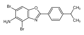 4,6-dibromo-2-(4-propan-2-ylphenyl)-1,3-benzoxazol-5-amine 637302-99-9