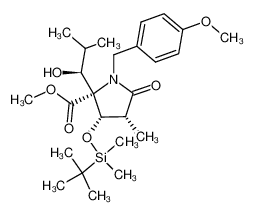 212772-72-0 methyl (2R,3S,4R)-3-((tert-butyldimethylsilyl)oxy)-2-((S)-1-hydroxy-2-methylpropyl)-1-(4-methoxybenzyl)-4-methyl-5-oxopyrrolidine-2-carboxylate