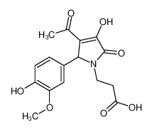 3-[3-acetyl-4-hydroxy-2-(4-hydroxy-3-methoxyphenyl)-5-oxo-2H-pyrrol-1-yl]propanoic acid 5139-82-2