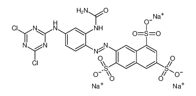 trisodium,7-[[2-(carbamoylamino)-4-[(4,6-dichloro-1,3,5-triazin-2-yl)amino]phenyl]diazenyl]naphthalene-1,3,6-trisulfonate 57359-00-9