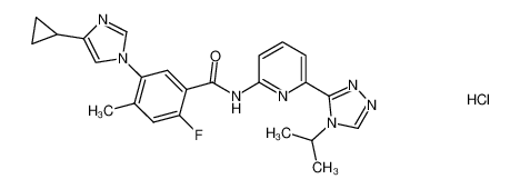 1448428-05-4 structure, C24H25ClFN7O