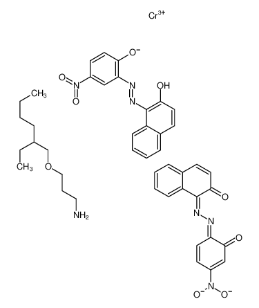 chromium(3+),1-[[4-(dioxidoamino)-6-oxocyclohexa-2,4-dien-1-ylidene]hydrazinylidene]naphthalen-2-one,3-(2-ethylhexoxy)propan-1-amine,hydron,1-[(5-nitro-2-oxidophenyl)diazenyl]naphthalen-2-olate 72812-34-1