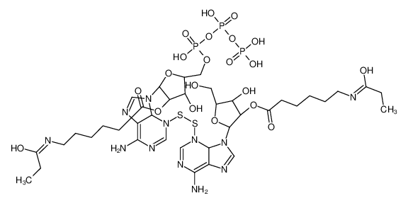 104693-48-3 structure, C38H61N12O21P3S2