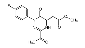 [(S)-3-Acetyl-1-(4-fluoro-phenyl)-6-oxo-1,4,5,6-tetrahydro-[1,2,4]triazin-5-yl]-acetic acid methyl ester 139455-89-3