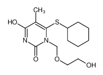 6-cyclohexylsulfanyl-1-(2-hydroxyethoxymethyl)-5-methylpyrimidine-2,4-dione