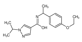 N-[1-(4-Ethoxyphenyl)ethyl]-1-isopropyl-1H-pyrazole-4-carboxamide 606113-72-8