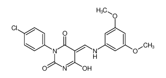 (5Z)-1-(4-chlorophenyl)-5-[(3,5-dimethoxyanilino)methylidene]-1,3-diazinane-2,4,6-trione