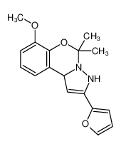 6722-82-3 2-(furan-2-yl)-7-methoxy-5,5-dimethyl-3,10b-dihydropyrazolo[1,5-c][1,3]benzoxazine