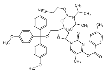 1-{5-O-[Bis(4-methoxyphenyl)(phenyl)methyl]-3-O-[(2-cyanoethoxy)( diisopropylamino)phosphino]-2-deoxy-β-D-erythro-pentofuranosyl}-5 -methyl-4-[(4-methylbenzoyl)oxy]-2(1H)-pyrimidinethione