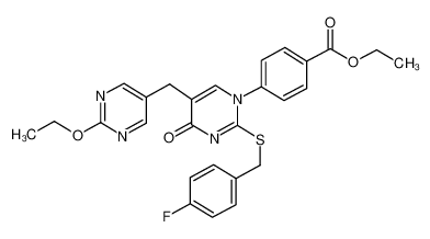 4-[5-[(2-乙氧基-5-嘧啶)甲基]-2-[[(4-氟苯基)甲基]硫代]-4-氧代-1(4H)-嘧啶]-苯甲酸乙酯