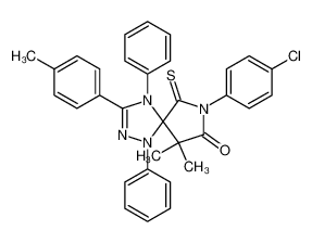 1,2,4,7-Tetraazaspiro[4.4]non-2-en-8-one, 7-(4-chlorophenyl)-9,9-dimethyl-3-(4-methylphenyl)-1,4-diphenyl-6-thioxo-