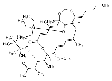 500795-29-9 (1S,2E,4E,8R,9S,10E,12E,15R,16S,20S)-8-((2R,3S,4R,5R)-3-((tert-butyldimethylsilyl)oxy)-5-hydroxy-4-methylhexan-2-yl)-9-methoxy-1,3,13-trimethyl-16-pentyl-20-((triethylsilyl)oxy)-7,17,19-trioxabicyclo[13.4.1]icosa-2,4,10,12-tetraen-6-one