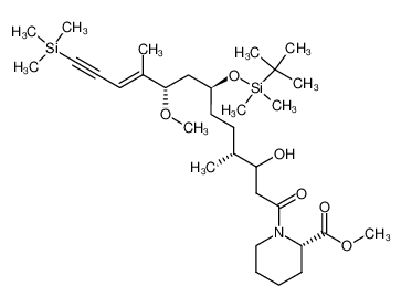 186417-37-8 (2S)-methyl 1-((4R,7S,9S,E)-7-((tert-butyldimethylsilyl)oxy)-3-hydroxy-9-methoxy-4,10-dimethyl-13-(trimethylsilyl)tridec-10-en-12-ynoyl)piperidine-2-carboxylate