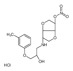 1,4:3,6-二去氢-2-脱氧-2-((2-羟基-3-(3-甲基苯氧基)丙基)氨基)-L-艾杜糖醇 5-硝酸酯单盐酸盐