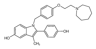 1-[[4-[2-(azepan-1-yl)ethoxy]phenyl]methyl]-2-(4-hydroxyphenyl)-3-methylindol-5-ol 198481-32-2