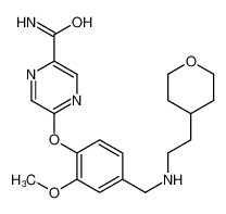 5-[2-methoxy-4-[[2-(oxan-4-yl)ethylamino]methyl]phenoxy]pyrazine-2-carboxamide