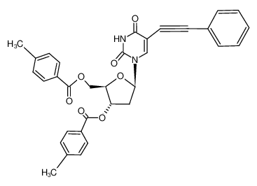 77875-92-4 (2R,3S,5R)-5-(2,4-dioxo-5-(phenylethynyl)-3,4-dihydropyrimidin-1(2H)-yl)-2-(((4-methylbenzoyl)oxy)methyl)tetrahydrofuran-3-yl 4-methylbenzoate