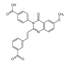 4-{6-Methoxy-2-[(E)-2-(3-nitrophenyl)vinyl]-4-oxo-3(4H)-quinazoli nyl}benzoic acid 1237744-13-6