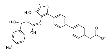 sodium,2-[4-[4-[3-methyl-4-[[(1R)-1-phenylethoxy]carbonylamino]-1,2-oxazol-5-yl]phenyl]phenyl]acetate 1345614-59-6