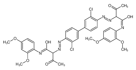 2-[[2-chloro-4-[3-chloro-4-[[1-(2,4-dimethoxyanilino)-1,3-dioxobutan-2-yl]diazenyl]phenyl]phenyl]diazenyl]-N-(2,4-dimethoxyphenyl)-3-oxobutanamide 67828-22-2