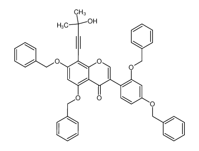 160154-74-5 spectrum, 2',4',5,7-tetrakis(benzyloxy)-8-(3-hydroxy-3-methyl-1-butynyl)isoflavone