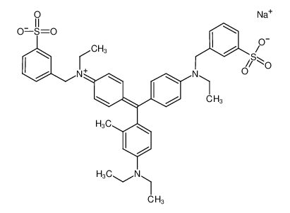 sodium,3-[[4-[[4-(diethylamino)-2-methylphenyl]-[4-[ethyl-[(3-sulfonatophenyl)methyl]azaniumylidene]cyclohexa-2,5-dien-1-ylidene]methyl]-N-ethylanilino]methyl]benzenesulfonate 5863-46-7