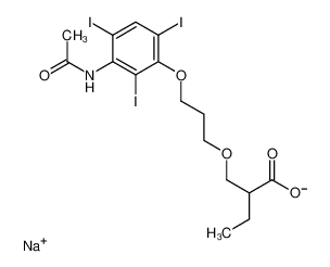 sodium,2-[3-(3-acetamido-2,4,6-triiodophenoxy)propoxymethyl]butanoate 100700-25-2