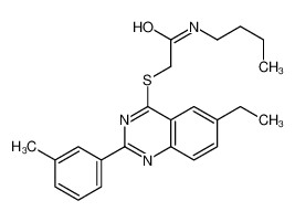 N-Butyl-2-{[6-ethyl-2-(3-methylphenyl)-4-quinazolinyl]sulfanyl}ac etamide 606132-91-6