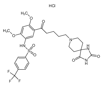 RS 102221 hydrochloride,8-[5-(2,4-Dimethoxy-5-(4-trifluoromethylphenylsulphonamido)phenyl-5-oxopentyl]-1,3,8-triazaspiro[4.5]decane-2,4-dionehydrochloride 185376-97-0