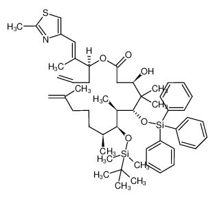 197233-36-6 (3R,5R,6R,7S,8S)-7-(tert-Butyl-dimethyl-silanyloxy)-3-hydroxy-4,4,6,8,12-pentamethyl-5-triphenylsilanyloxy-tridec-12-enoic acid (S)-1-[(E)-1-methyl-2-(2-methyl-thiazol-4-yl)-vinyl]-but-3-enyl ester