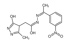 2-(3-methyl-5-oxo-1,4-dihydropyrazol-4-yl)-N-[(Z)-1-(3-nitrophenyl)ethylideneamino]acetamide