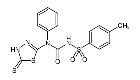 Benzenesulfonamide, N-[[(4,5-dihydro-5-thioxo-1,3,4-thiadiazol-2-yl)phenylamino]carbonyl]-4-methyl-