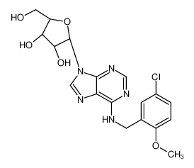 (2R,3R,4S,5R)-2-[6-[(5-chloro-2-methoxyphenyl)methylamino]purin-9-yl]-5-(hydroxymethyl)oxolane-3,4-diol 34349-36-5