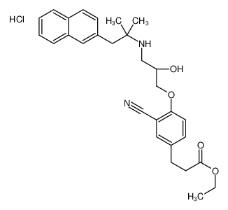 Ethyl 3-{3-cyano-4-[(2R)-2-hydroxy-3-{[2-methyl-1-(2-naphthyl)-2- propanyl]amino}propoxy]phenyl}propanoate hydrochloride (1:1)