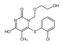 6-(2-chlorophenyl)sulfanyl-1-(2-hydroxyethoxymethyl)-5-methylpyrimidine-2,4-dione 125056-60-2