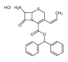 benzhydryl 7-amino-8-oxo-3-prop-1-enyl-5-thia-1-azabicyclo[4.2.0]oct-2-ene-2-carboxylate,hydrochloride 106447-41-0