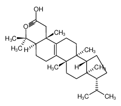 Alstonic acid A; (3alpha,4beta)-3-(1,1-二甲基-2-氧代乙基)-4,8,9,20-四甲基-19-去甲孕甾-5(10)-烯-4-乙酸