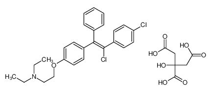 2-[4-[(E)-2-chloro-2-(4-chlorophenyl)-1-phenylethenyl]phenoxy]-N,N-diethylethanamine,2-hydroxypropane-1,2,3-tricarboxylic acid 14158-75-9