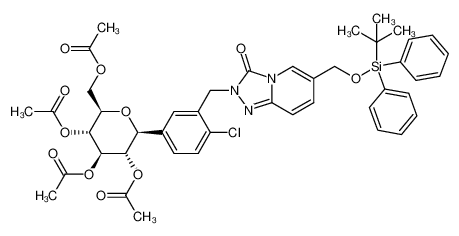 1621966-46-8 (2R,3R,4R,5S,6S)-2-(acetoxymethyl)-6-(3-((6-(((tert-butyldiphenylsilyl)oxy)methyl)-3-oxo-[1,2,4]triazolo[4,3-a]pyridin-2(3H)-yl)methyl)-4-chlorophenyl)tetrahydro-2H-pyran-3,4,5-triyl triacetate