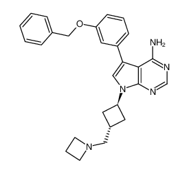 7-[trans-3-(1-AzetidinylMethyl)cyclobutyl]-5-[3-(phenylMethoxy)phenyl]-7H-pyrrolo[2,3-d]pyrimidin-4-amine 475488-34-7