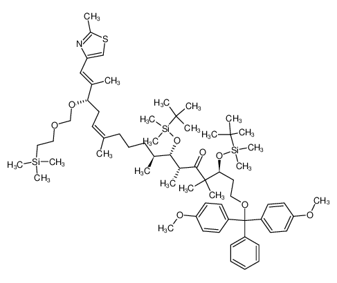 396092-60-7 (3S,6R,7S,8S,15S,12Z,16E)-1-[di-(4-methoxyphenyl)(phenyl)-methoxy]-3,7-bis-(tert-butyldimethylsilyloxy)-4,4,6,8,12,16-hexamethyl-17-(2-methyl-1,3-thiazol-4-yl)-15-(2-trimethylsilylethoxy)-methoxyheptadeca-12,16-dien-5-one