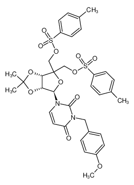 314080-67-6 spectrum, ((3aS,6R,6aR)-6-(3-(4-methoxybenzyl)-2,4-dioxo-3,4-dihydropyrimidin-1(2H)-yl)-2,2-dimethyltetrahydrofuro[3,4-d][1,3]dioxole-4,4-diyl)bis(methylene) bis(4-methylbenzenesulfonate)