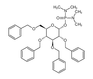 N-[dimethylamino-[(2R,3R,4S,5R,6R)-3,4,5-tris(phenylmethoxy)-6-(phenylmethoxymethyl)oxan-2-yl]oxyphosphoryl]-N-methylmethanamine 143520-19-8