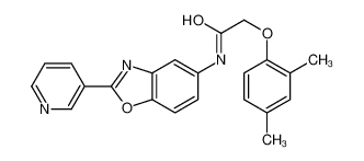 2-(2,4-dimethylphenoxy)-N-(2-pyridin-3-yl-1,3-benzoxazol-5-yl)acetamide 6009-45-6