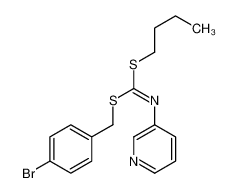 1-[(4-bromophenyl)methylsulfanyl]-1-butylsulfanyl-N-pyridin-3-ylmethanimine 51308-80-6